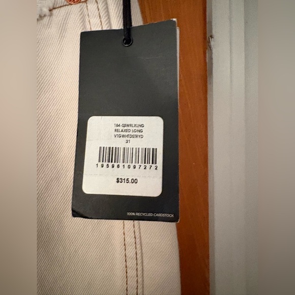 Re/Done Relaxed long Off-White distressed Denim Pants 31 - Picture 6 of 14